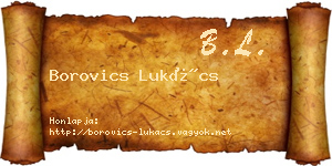 Borovics Lukács névjegykártya